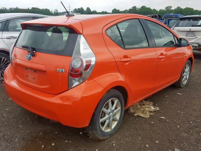 JTDKDTB3XD1048093 - 2013 TOYOTA PRIUS C ORANGE photo 4