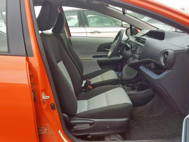 JTDKDTB3XD1048093 - 2013 TOYOTA PRIUS C ORANGE photo 5