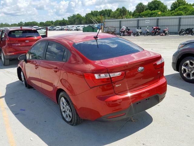 KNADM4A35F6420622 - 2015 KIA RIO LX RED photo 3