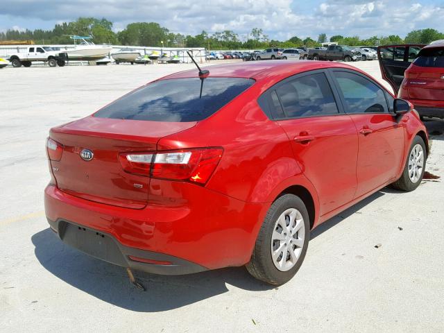 KNADM4A35F6420622 - 2015 KIA RIO LX RED photo 4