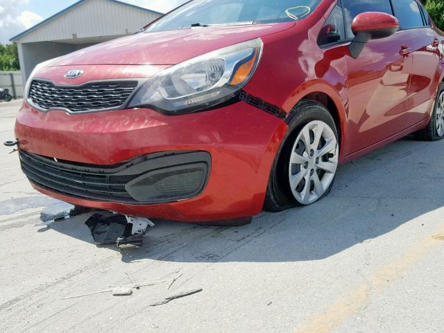 KNADM4A35F6420622 - 2015 KIA RIO LX RED photo 9