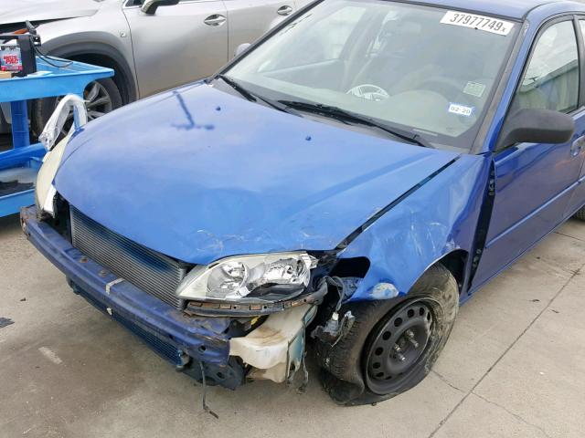 1HGES16325L005618 - 2005 HONDA CIVIC DX V BLUE photo 9