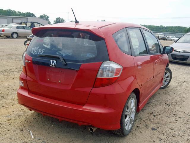 JHMGE8H54BC003921 - 2011 HONDA FIT SPORT RED photo 4