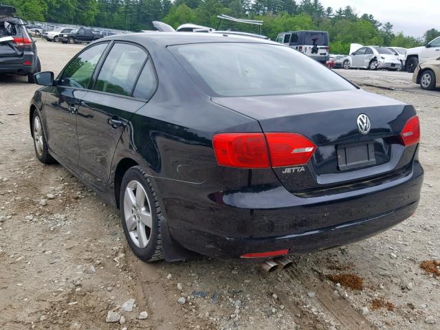 3VW2K7AJ2CM313052 - 2012 VOLKSWAGEN JETTA BASE BLACK photo 3