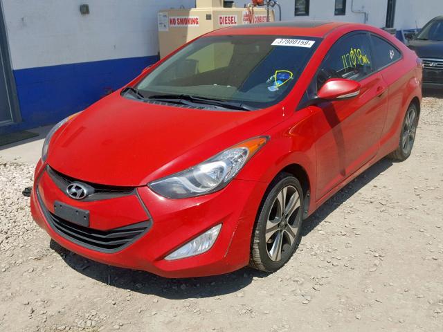 KMHDH6AE3DU013584 - 2013 HYUNDAI ELANTRA CO RED photo 2