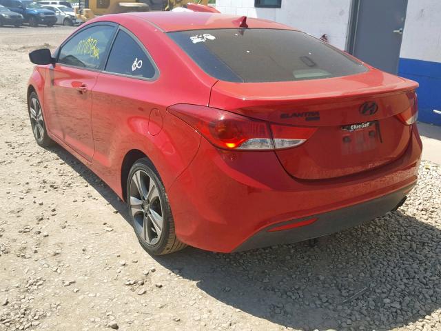 KMHDH6AE3DU013584 - 2013 HYUNDAI ELANTRA CO RED photo 3