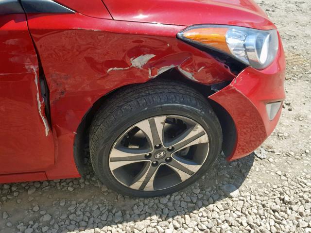 KMHDH6AE3DU013584 - 2013 HYUNDAI ELANTRA CO RED photo 9