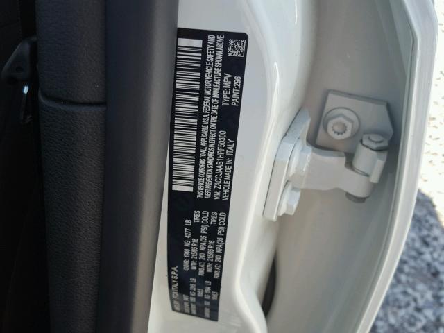 ZACCJAAB1HPF50300 - 2017 JEEP RENEGADE S WHITE photo 10