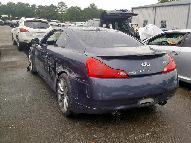 JNKCV64E68M129144 - 2008 INFINITI G37 BASE BLUE photo 3