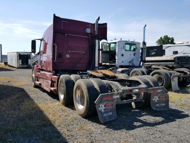 4V4NC9EJX8N485432 - 2008 VOLVO VN VNL MAROON photo 3