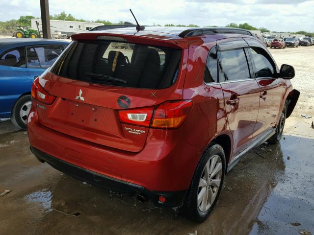 4A4AP4AU7DE009840 - 2013 MITSUBISHI OUTLANDER RED photo 4