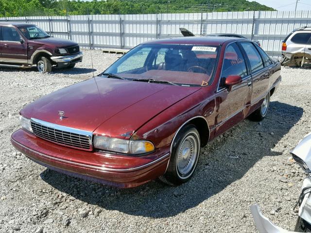 1G1BN53E2MW187512 - 1991 CHEVROLET CAPRICE CL MAROON photo 2