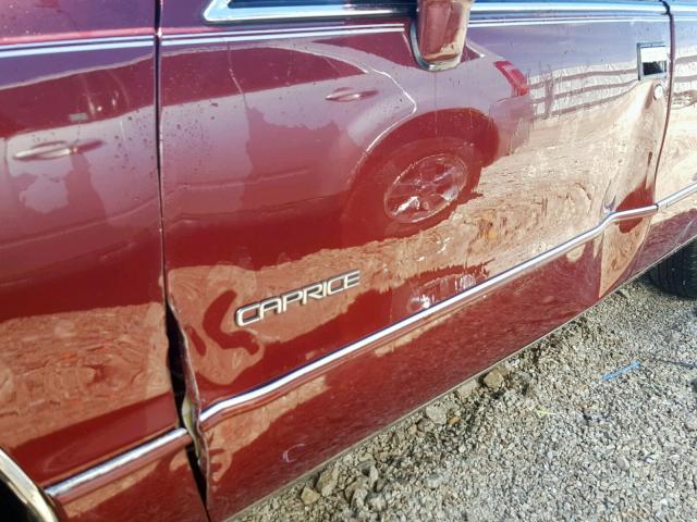 1G1BN53E2MW187512 - 1991 CHEVROLET CAPRICE CL MAROON photo 9