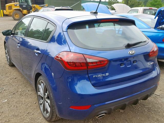 3KPFN5A32HE127031 - 2017 KIA FORTE EX BLUE photo 3