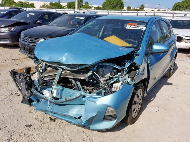 JTDKDTB34E1084041 - 2014 TOYOTA PRIUS C BLUE photo 2