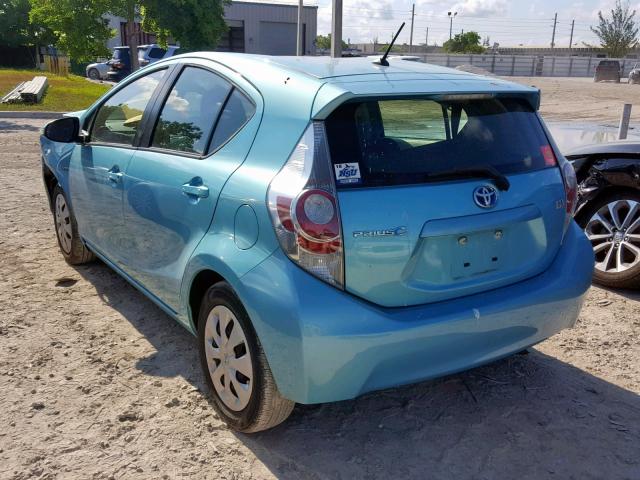 JTDKDTB34E1084041 - 2014 TOYOTA PRIUS C BLUE photo 3