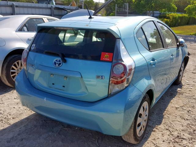 JTDKDTB34E1084041 - 2014 TOYOTA PRIUS C BLUE photo 4