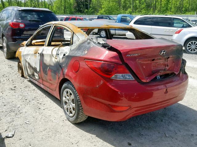 KMHCT4AE1DU586255 - 2013 HYUNDAI ACCENT GLS BURN photo 3