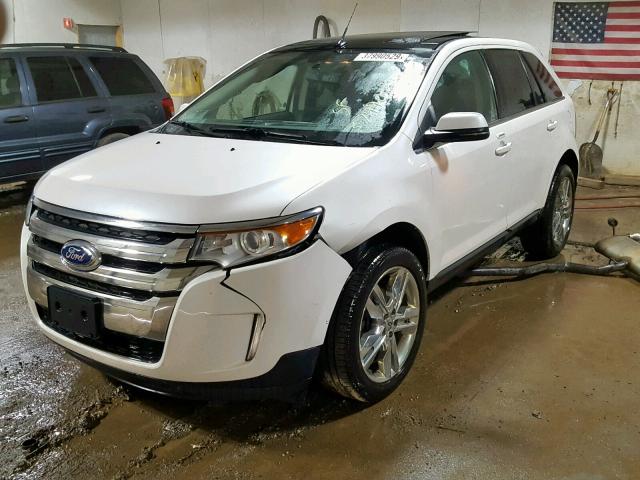 2FMDK4KC9CBA31515 - 2012 FORD EDGE LIMIT WHITE photo 2