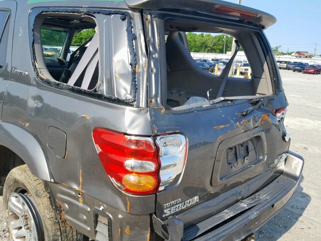 5TDBT48A13S153721 - 2003 TOYOTA SEQUOIA LI GRAY photo 9