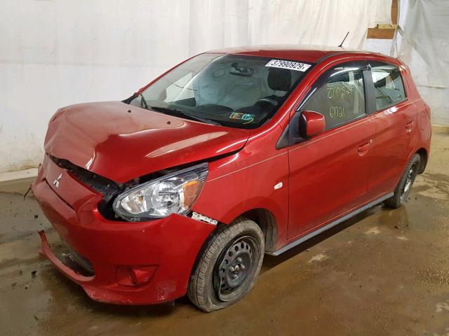 ML32A3HJ9FH003982 - 2015 MITSUBISHI MIRAGE DE RED photo 2