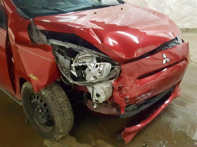 ML32A3HJ9FH003982 - 2015 MITSUBISHI MIRAGE DE RED photo 9