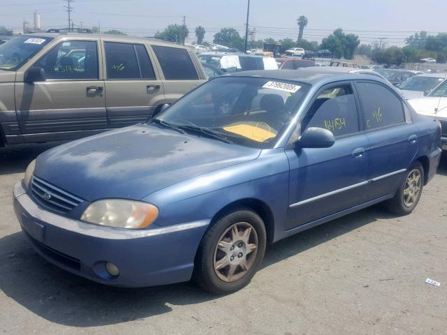 KNAFB121935257193 - 2003 KIA SPECTRA BA BLUE photo 2