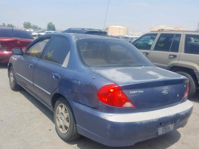 KNAFB121935257193 - 2003 KIA SPECTRA BA BLUE photo 3