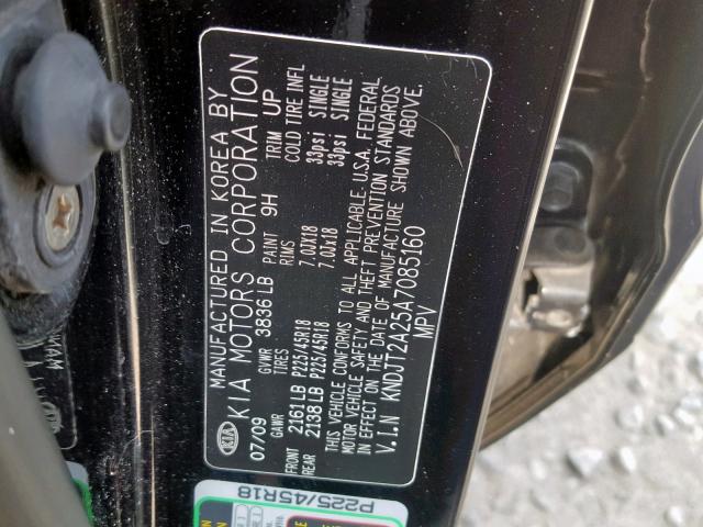 KNDJT2A25A7085160 - 2010 KIA SOUL ! Qara foto 10