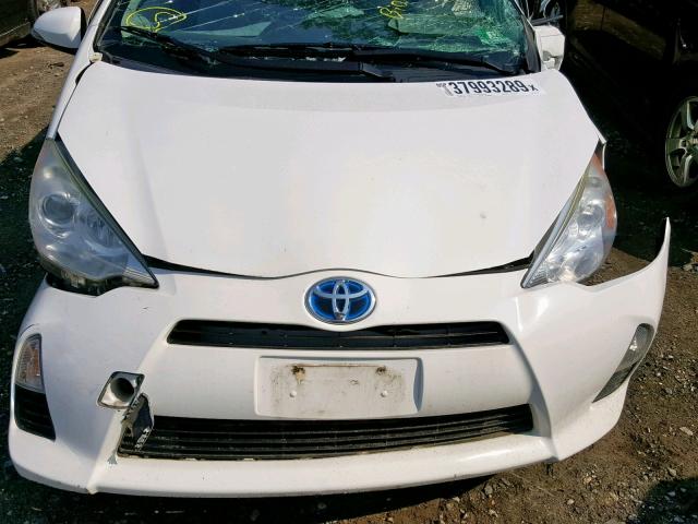 JTDKDTB36C1017888 - 2012 TOYOTA PRIUS C WHITE photo 7