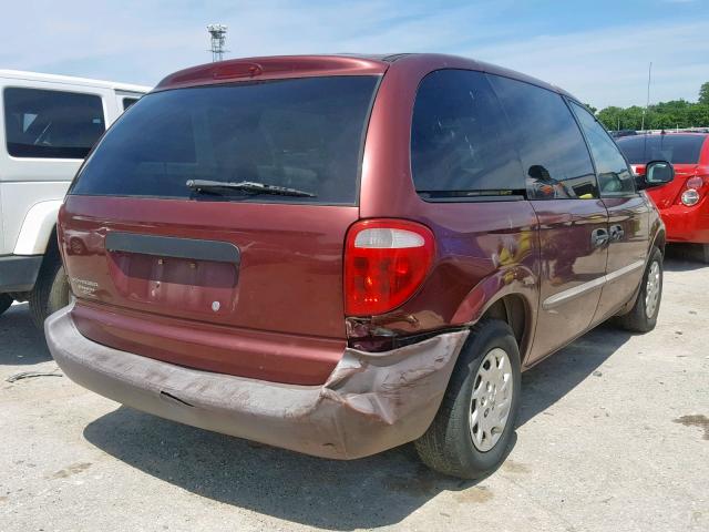 1C8GJ25B91B241948 - 2001 CHRYSLER VOYAGER BURGUNDY photo 4