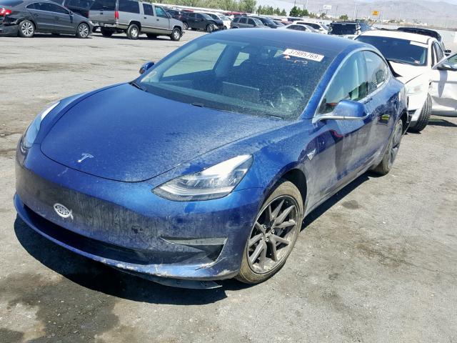 5YJ3E1EAXJF032561 - 2018 TESLA MODEL 3 BLUE photo 2