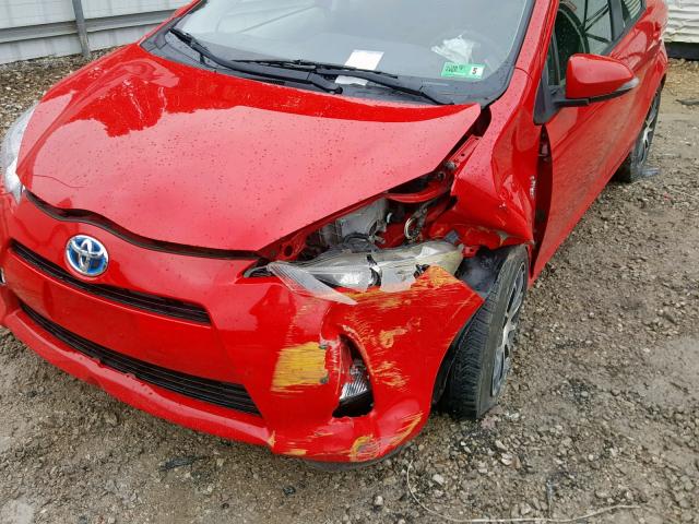 JTDKDTB35D1537226 - 2013 TOYOTA PRIUS C RED photo 9