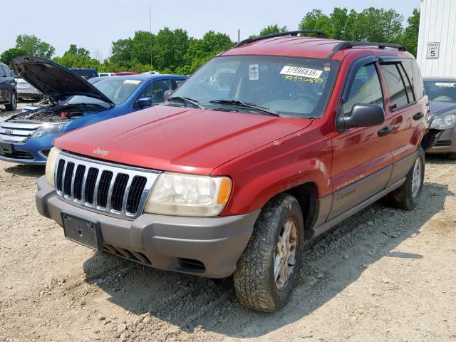 1J4GW48S42C169265 - 2002 JEEP GRAND CHER RED photo 2