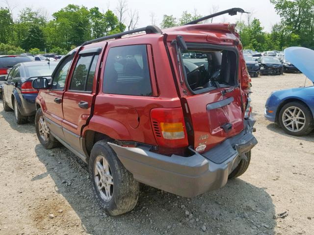 1J4GW48S42C169265 - 2002 JEEP GRAND CHER RED photo 3