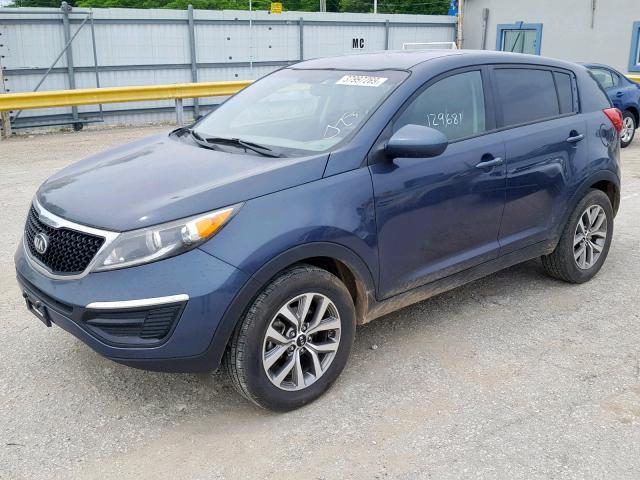 KNDPB3AC6E7555410 - 2014 KIA SPORTAGE B BLUE photo 2