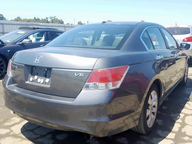 1HGCP36838A050177 - 2008 HONDA ACCORD EXL GRAY photo 4