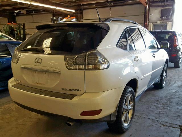 JTJHW31U272015731 - 2007 LEXUS RX 400H WHITE photo 4