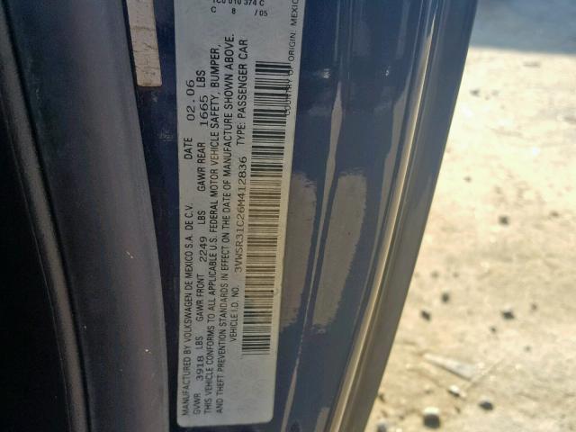 3VWSR31C26M412836 - 2006 VOLKSWAGEN NEW BEETLE ლურჯი ფოტო 10