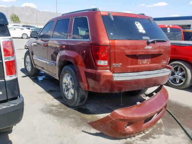 1J8HR58278C245585 - 2008 JEEP GRAND CHER MAROON photo 3