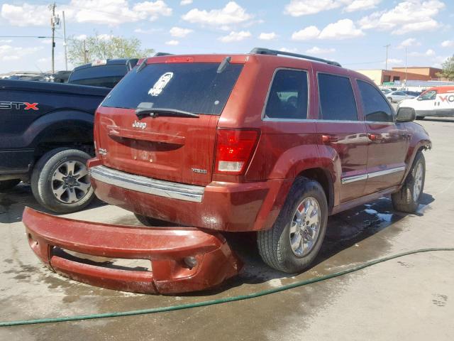 1J8HR58278C245585 - 2008 JEEP GRAND CHER MAROON photo 4