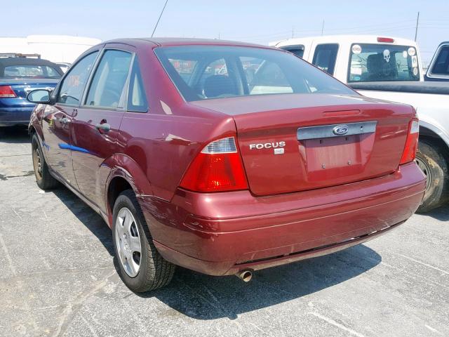 1FAFP34N77W283247 - 2007 FORD FOCUS ZX4 MAROON photo 3