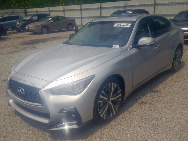 JN1EV7AP8KM510641 - 2019 INFINITI Q50 LUXE SILVER photo 2