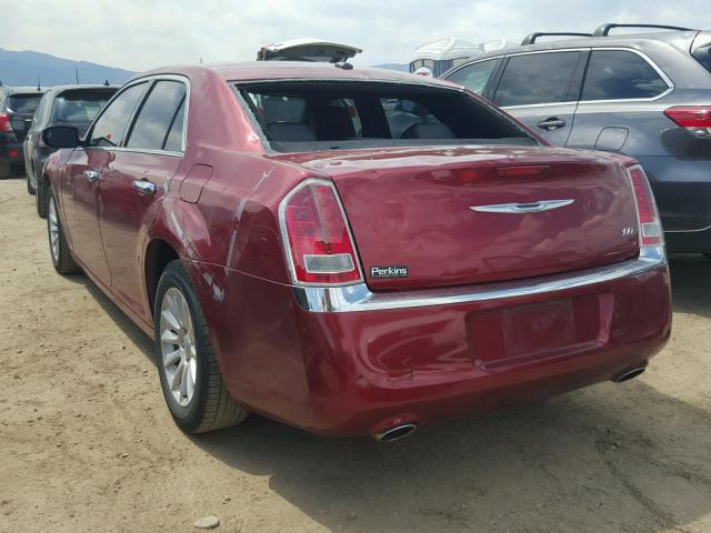 2C3CCAAGXDH732986 - 2013 CHRYSLER 300 MAROON photo 3