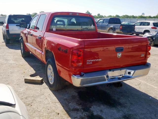 1D7HW48N15S219480 - 2005 DODGE DAKOTA QUA RED photo 3