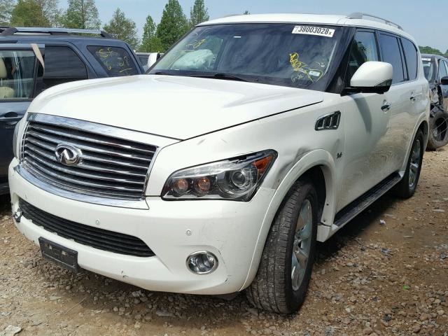 JN8AZ2NE1E9067420 - 2014 INFINITI QX80 WHITE photo 2