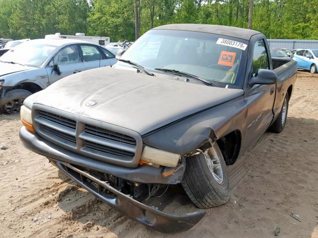 1B7FL26X5YS681208 - 2000 DODGE DAKOTA BLACK photo 2