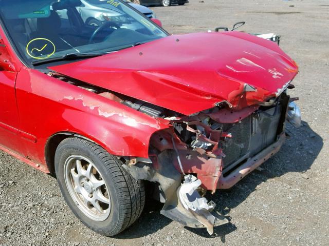 1HGEJ7125XL033887 - 1999 HONDA CIVIC HX RED photo 9