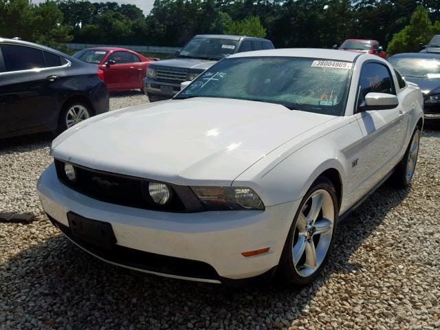 1ZVBP8CH4A5155964 - 2010 FORD MUSTANG GT WHITE photo 2