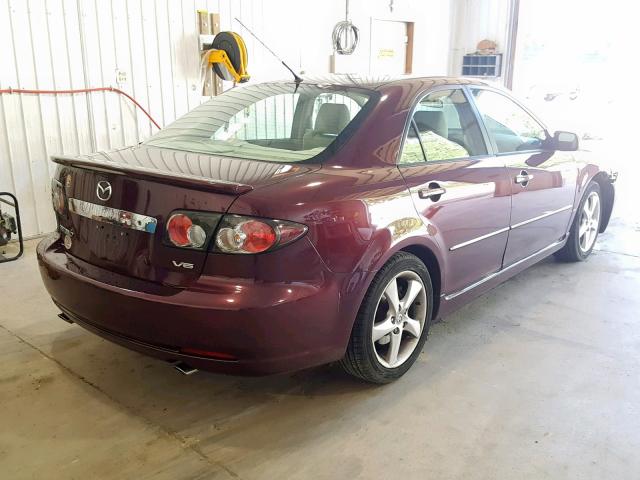 1YVHP80D475M35594 - 2007 MAZDA 6 S BURGUNDY photo 4